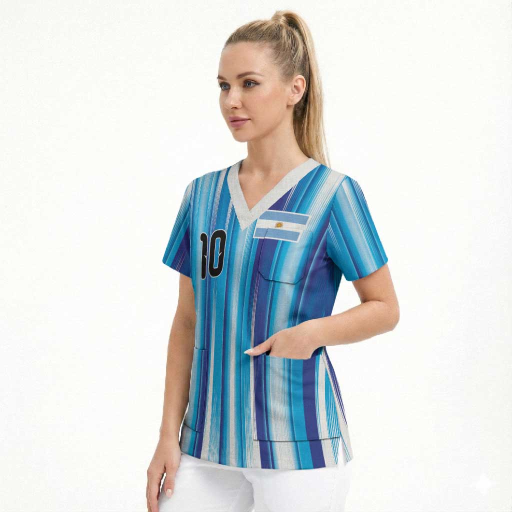 Custom Argentina Football Scrub Top La Albiceleste 2026 - Wonder Print Shop