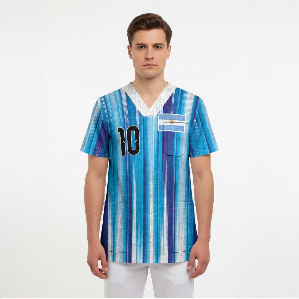 Custom Argentina Football Scrub Top La Albiceleste 2026 - Wonder Print Shop