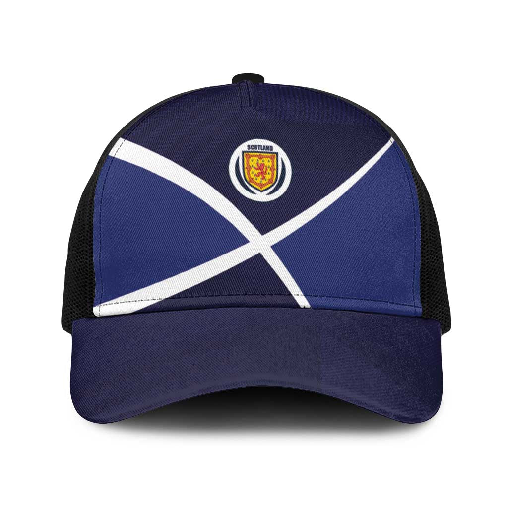 Scotland Football Baseball Net Cap Tartan Patchwork Pattern Scottish Saltire Flag Style