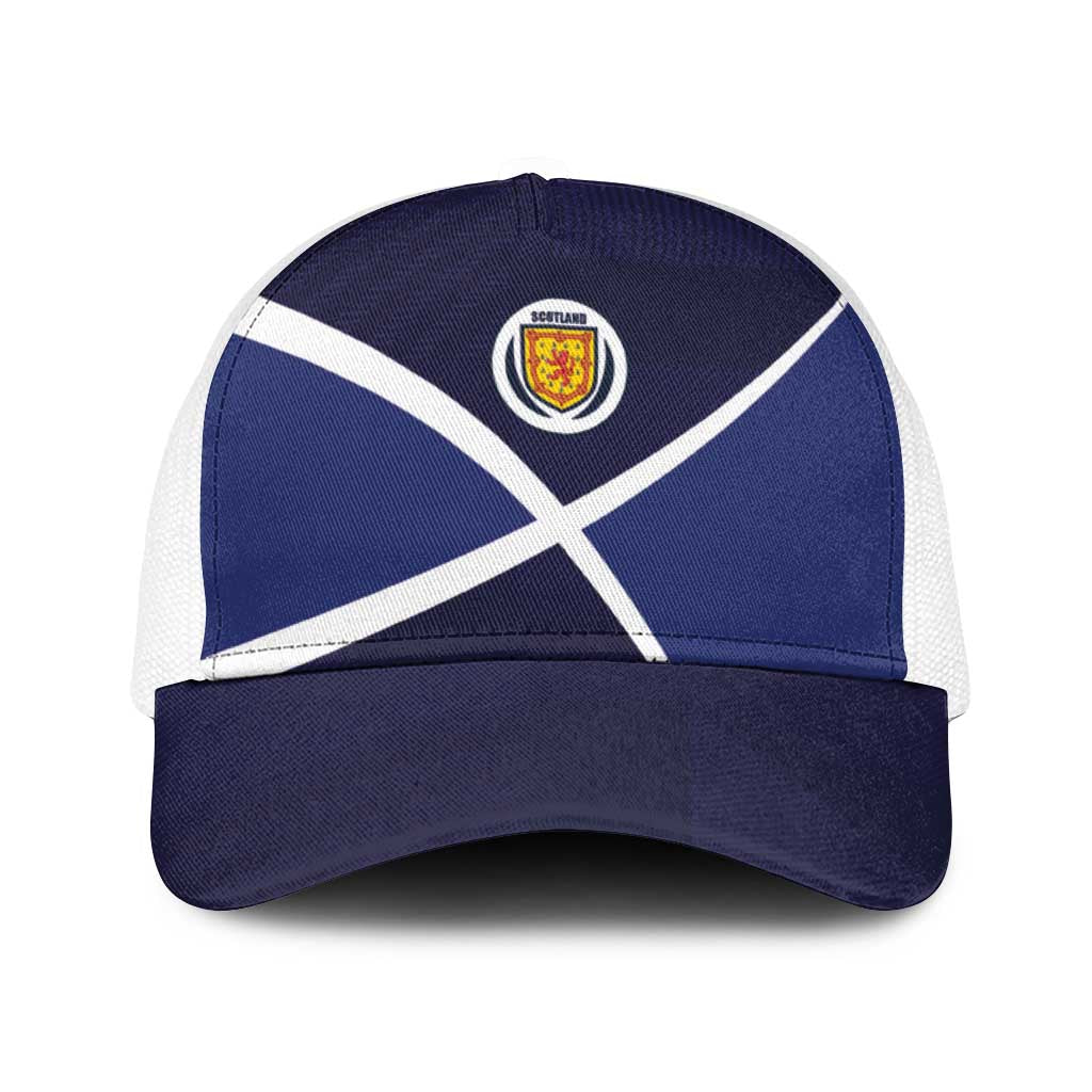 Scotland Football Baseball Net Cap Tartan Patchwork Pattern Scottish Saltire Flag Style