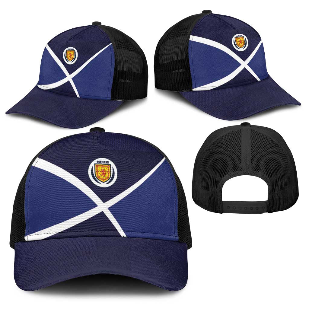 Scotland Football Baseball Net Cap Tartan Patchwork Pattern Scottish Saltire Flag Style