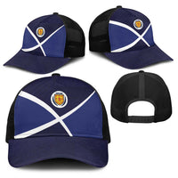 Scotland Football Baseball Net Cap Tartan Patchwork Pattern Scottish Saltire Flag Style