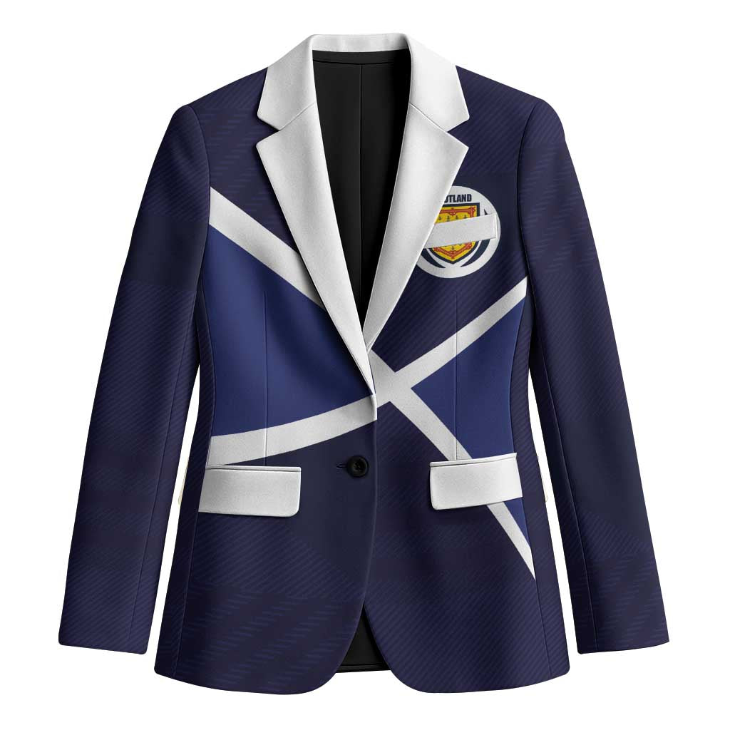 Custom Scotland Football Blazer Tartan Patchwork Pattern Scottish Saltire Flag Style