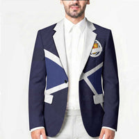 Custom Scotland Football Blazer Tartan Patchwork Pattern Scottish Saltire Flag Style