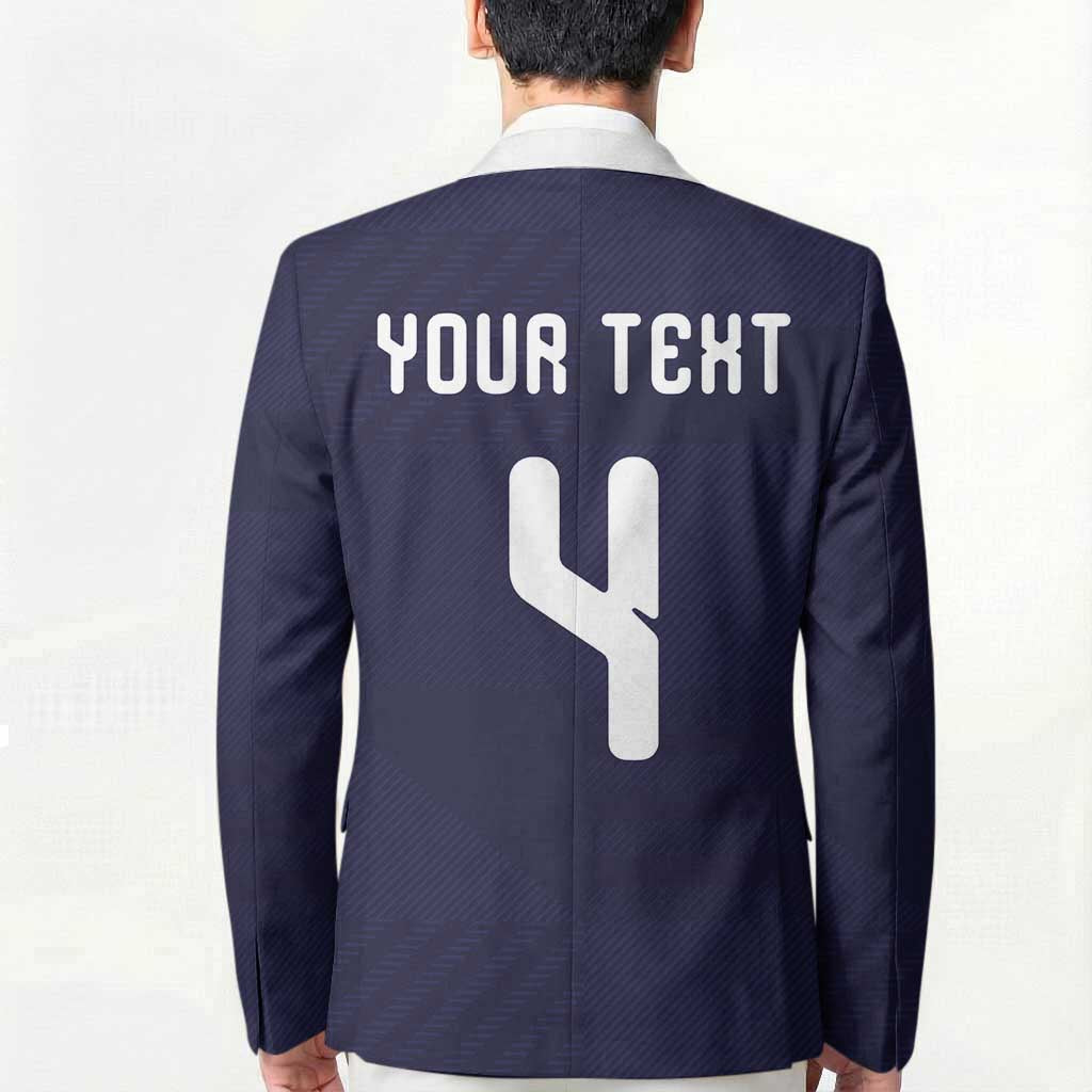Custom Scotland Football Blazer Tartan Patchwork Pattern Scottish Saltire Flag Style
