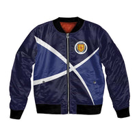 Custom Scotland Football Bomber Jacket Tartan Patchwork Pattern Scottish Saltire Flag Style