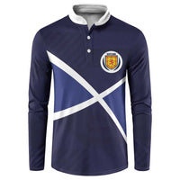 Custom Scotland Football Button Sweatshirt Tartan Patchwork Pattern Scottish Saltire Flag Style