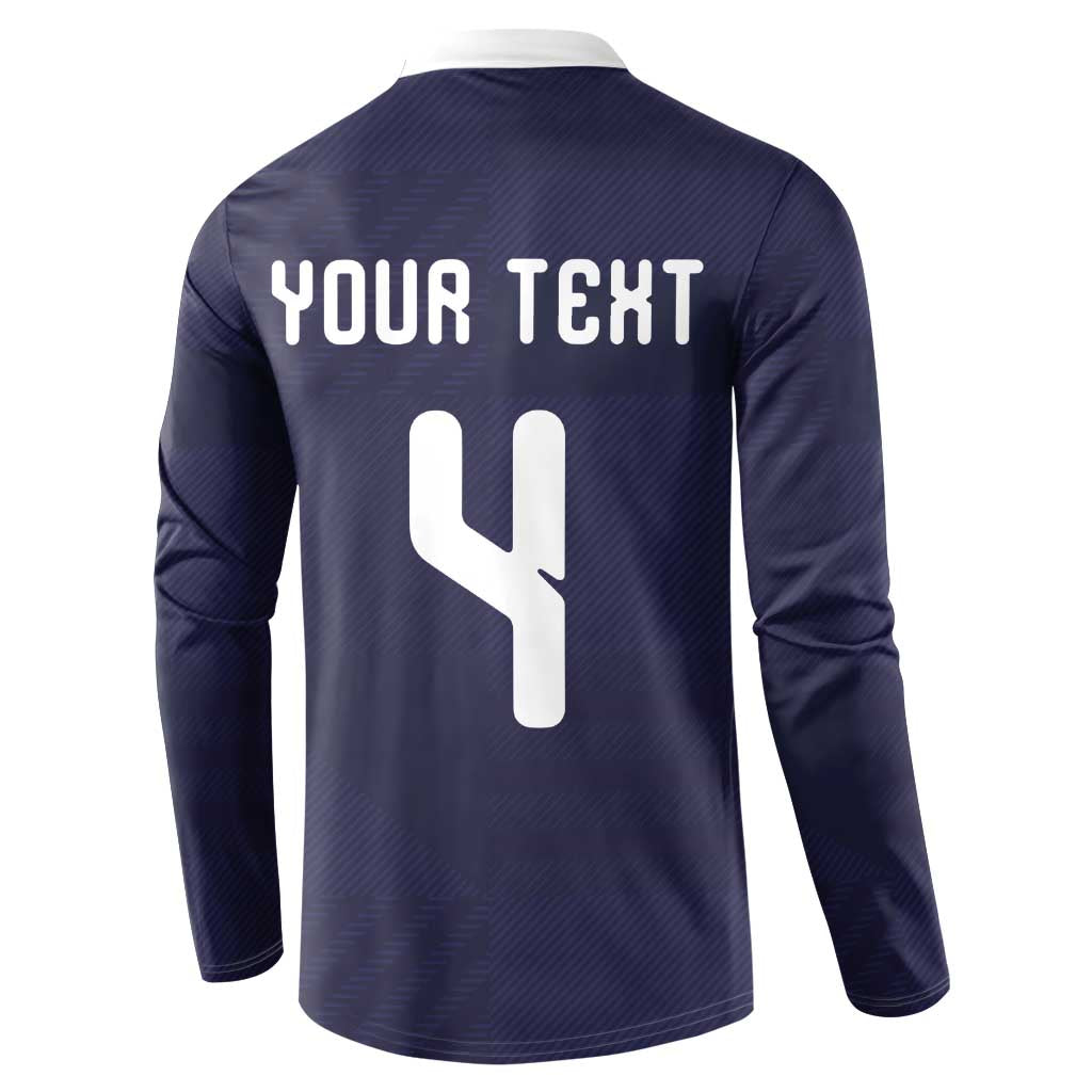 Custom Scotland Football Button Sweatshirt Tartan Patchwork Pattern Scottish Saltire Flag Style