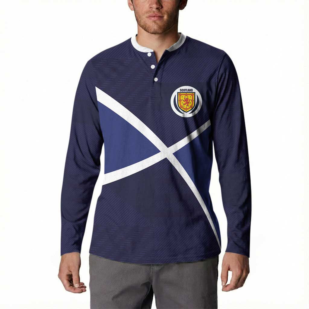 Custom Scotland Football Button Sweatshirt Tartan Patchwork Pattern Scottish Saltire Flag Style