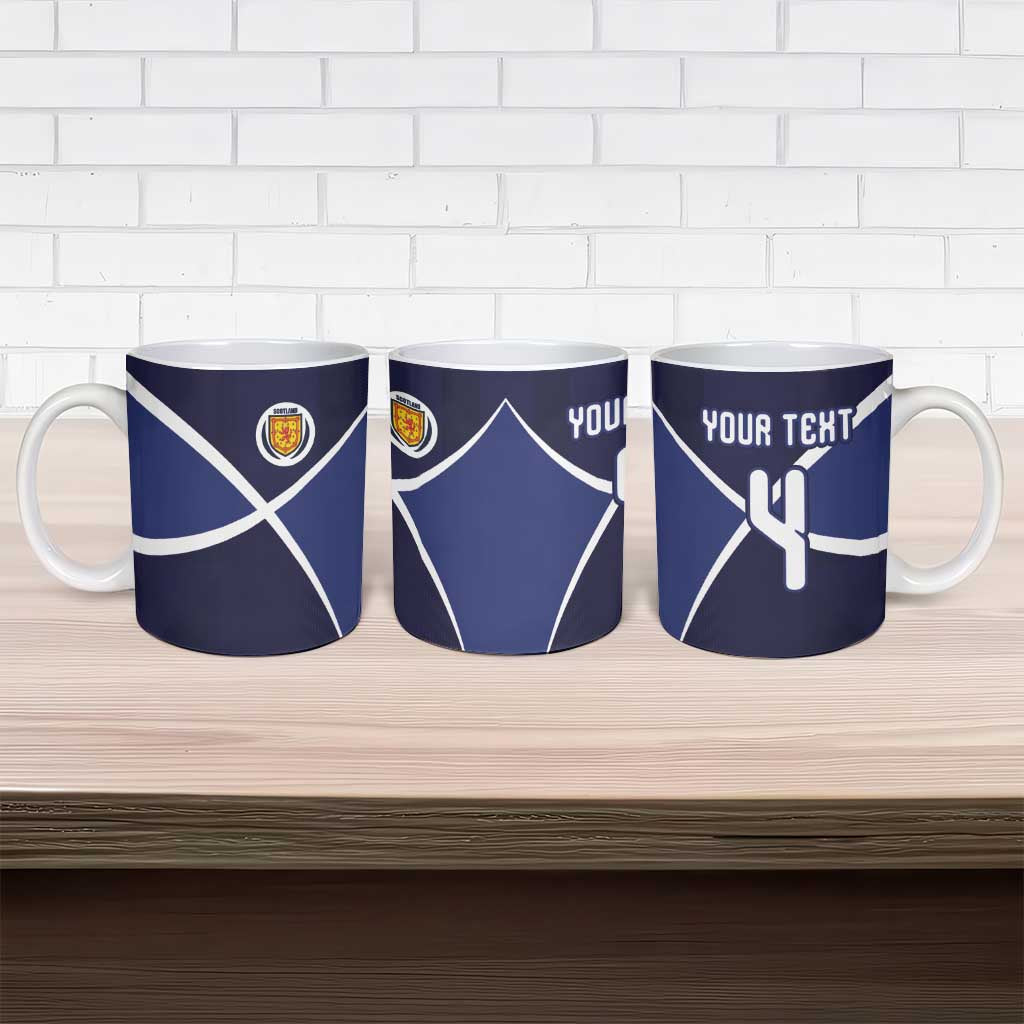 Custom Scotland Football Ceramic Mug Tartan Patchwork Pattern Scottish Saltire Flag Style