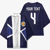 Custom Scotland Football Kimono Tartan Patchwork Pattern Scottish Saltire Flag Style