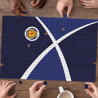 Scotland Football Puzzle Tartan Patchwork Pattern Scottish Saltire Flag Style