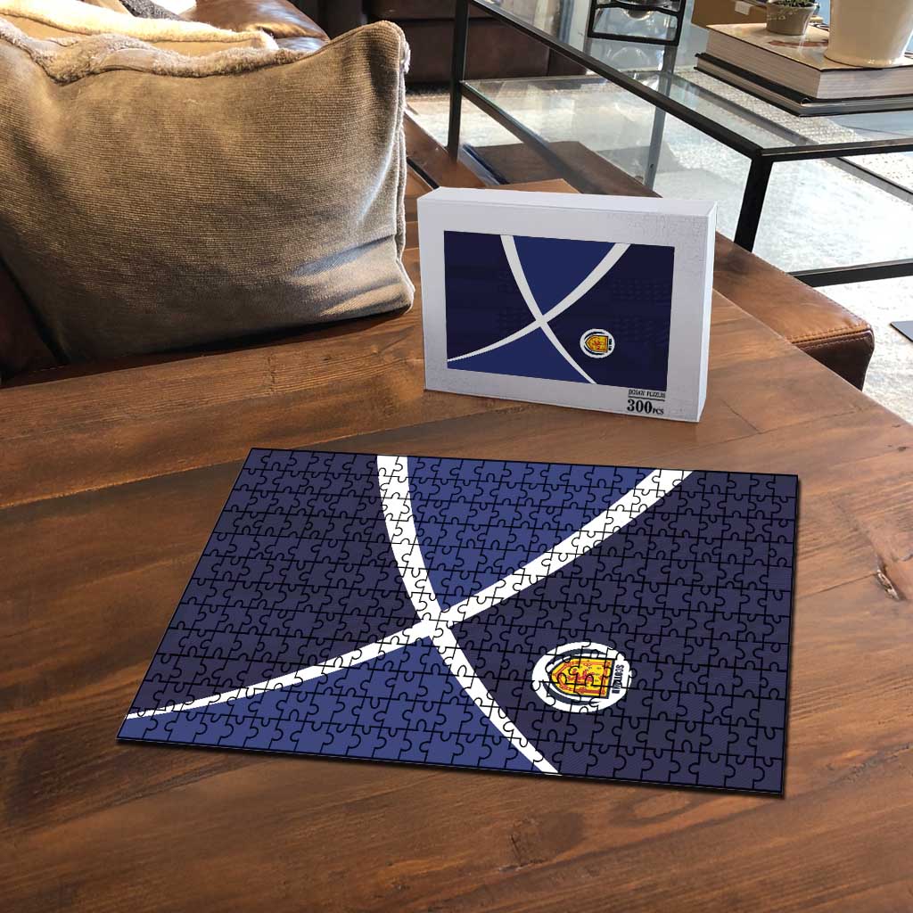 Scotland Football Puzzle Tartan Patchwork Pattern Scottish Saltire Flag Style