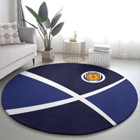 Scotland Football Round Carpet Tartan Patchwork Pattern Scottish Saltire Flag Style