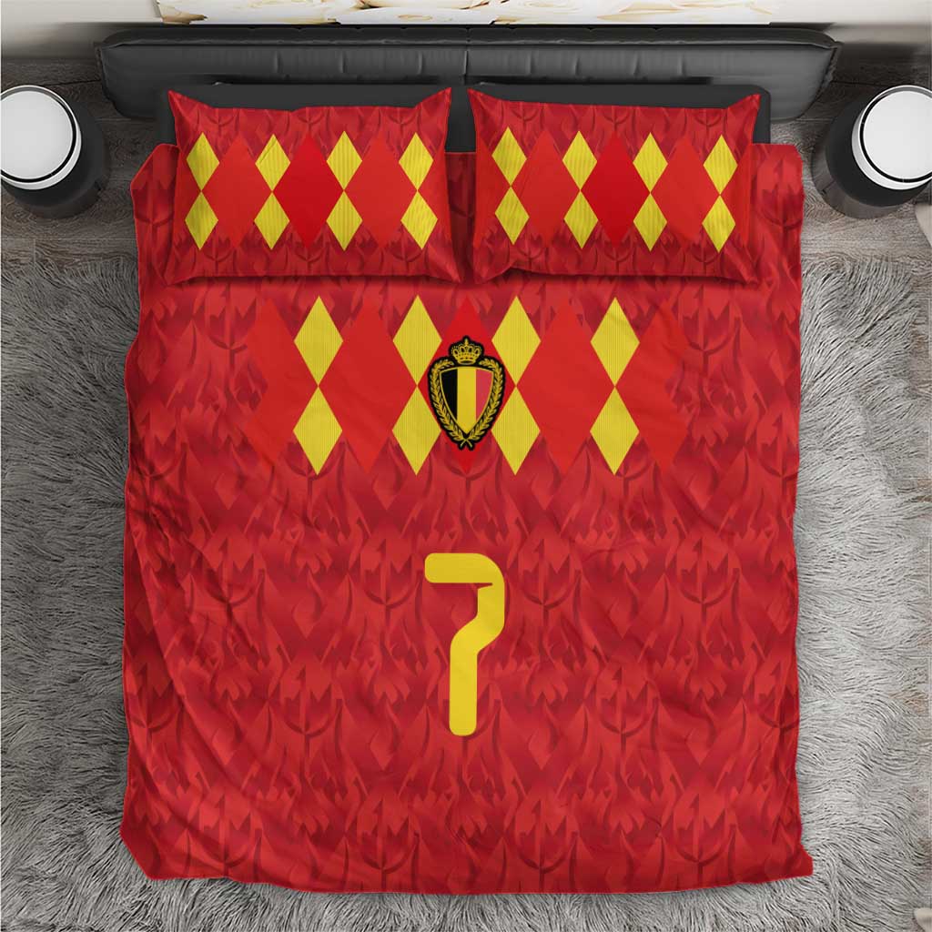 Custom Belgium Football Bedding Set Fiery Devil Motif