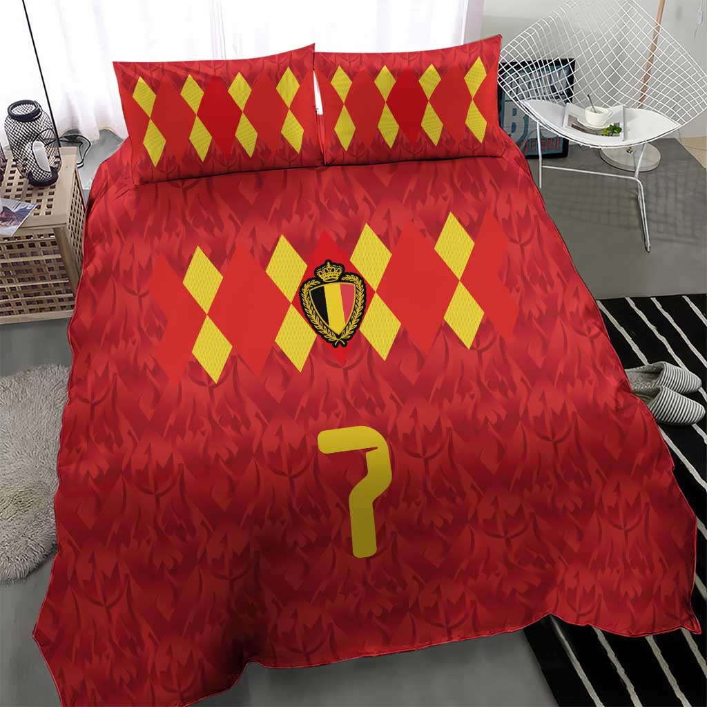 Custom Belgium Football Bedding Set Fiery Devil Motif