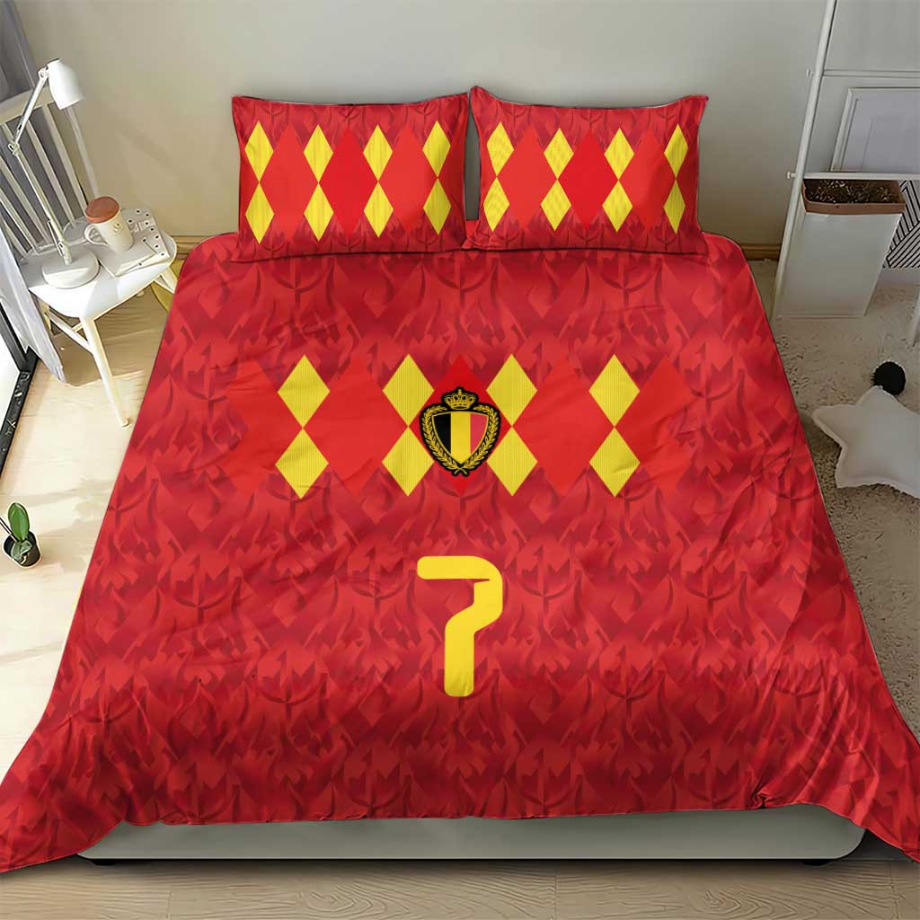Custom Belgium Football Bedding Set Fiery Devil Motif