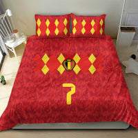 Custom Belgium Football Bedding Set Fiery Devil Motif