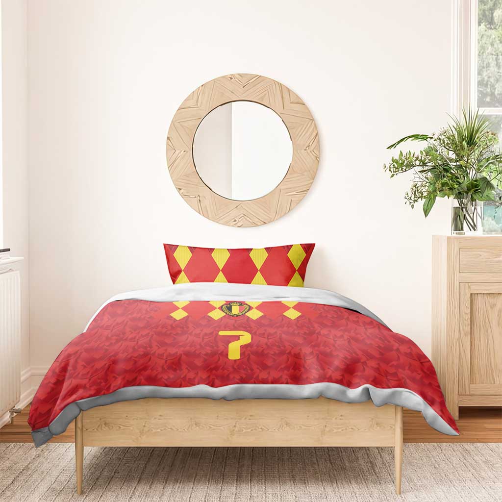 Custom Belgium Football Bedding Set Fiery Devil Motif
