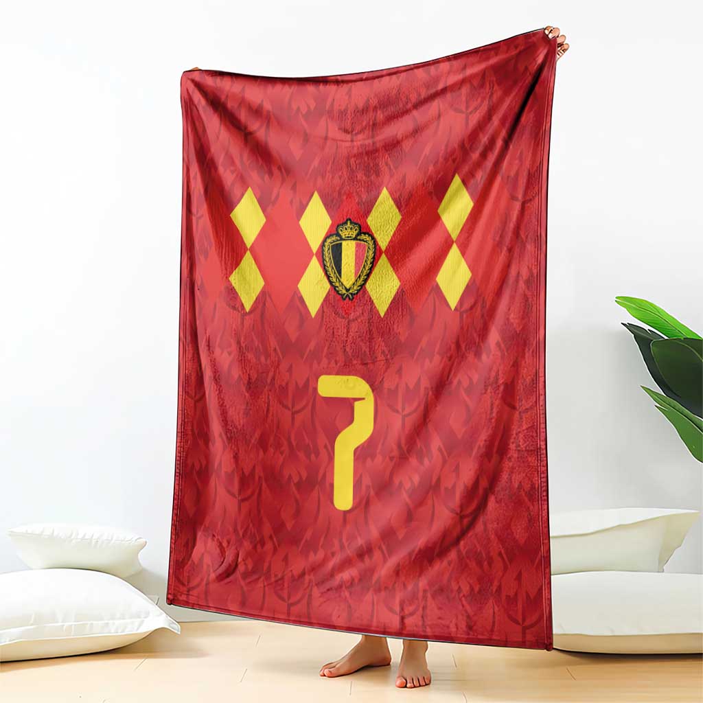 Custom Belgium Football Blanket Fiery Devil Motif