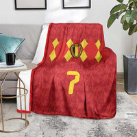 Custom Belgium Football Blanket Fiery Devil Motif