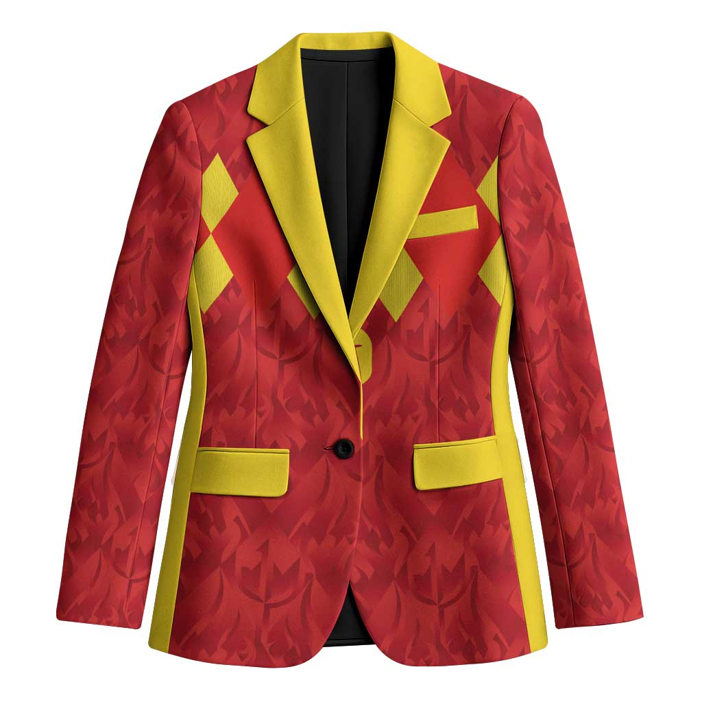 Custom Belgium Football Blazer Fiery Devil Motif