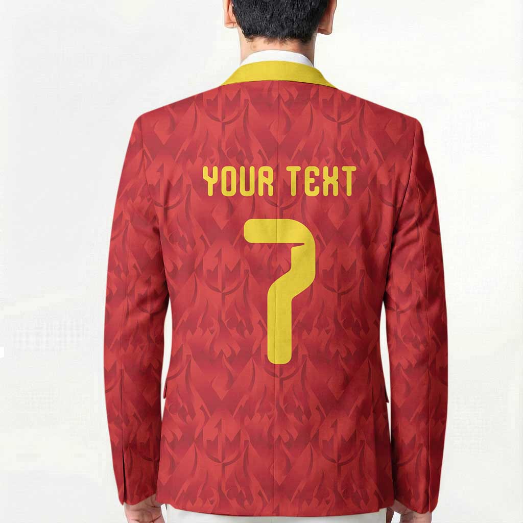 Custom Belgium Football Blazer Fiery Devil Motif