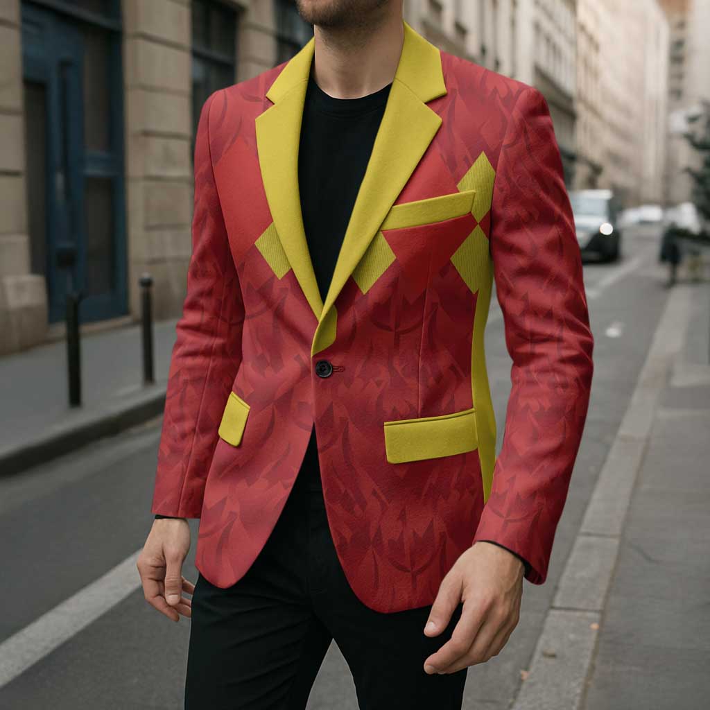 Custom Belgium Football Blazer Fiery Devil Motif