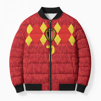 Custom Belgium Football Bomber Puffer Jacket Fiery Devil Motif