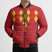 Custom Belgium Football Bomber Puffer Jacket Fiery Devil Motif