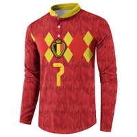 Custom Belgium Football Button Sweatshirt Fiery Devil Motif