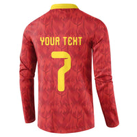 Custom Belgium Football Button Sweatshirt Fiery Devil Motif