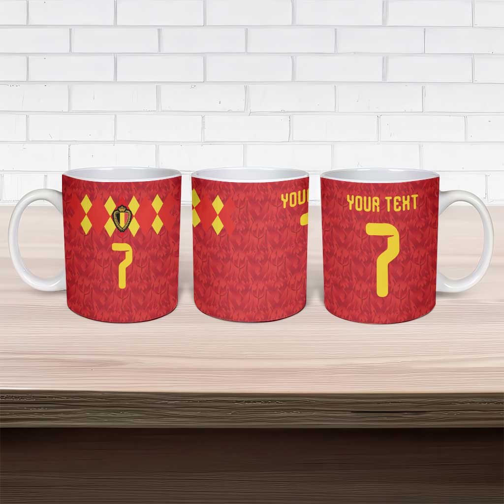 Custom Belgium Football Ceramic Mug Fiery Devil Motif