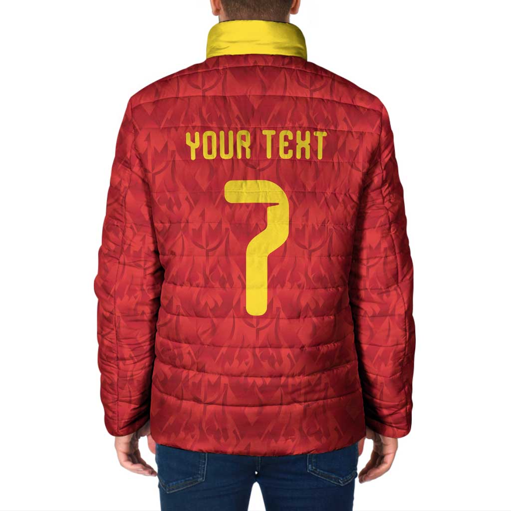 Custom Belgium Football Padded Jacket Fiery Devil Motif