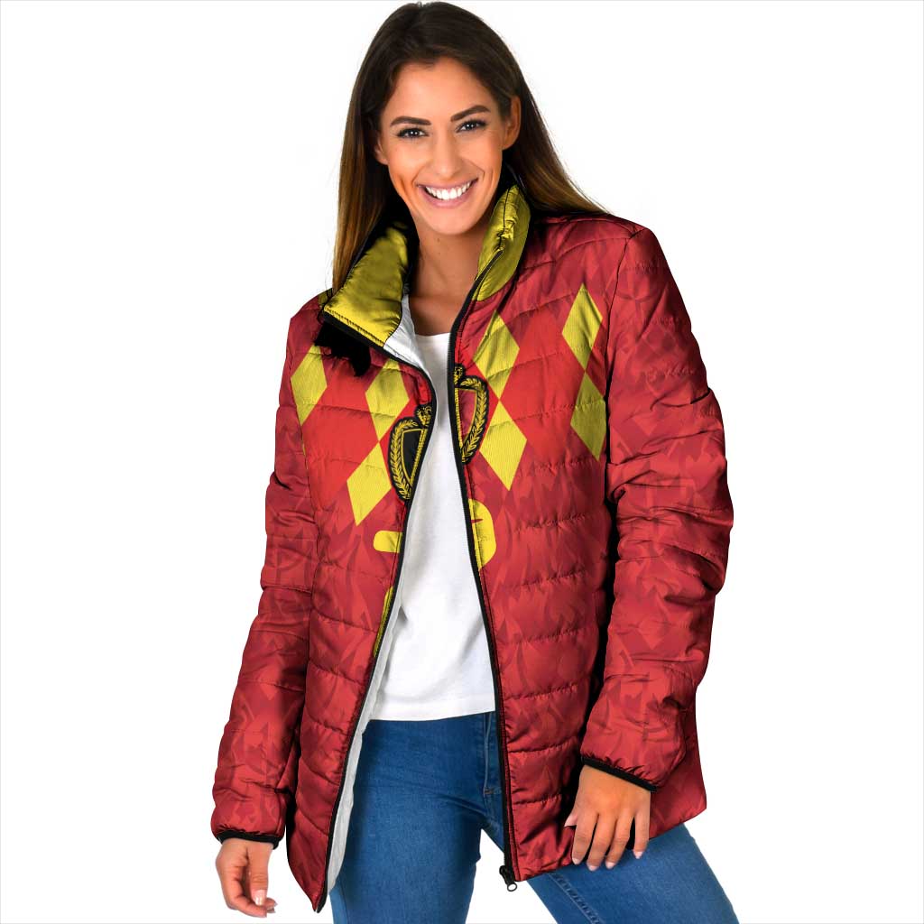 Custom Belgium Football Padded Jacket Fiery Devil Motif