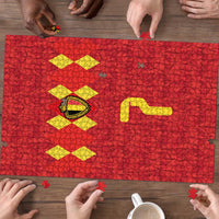 Custom Belgium Football Puzzle Fiery Devil Motif
