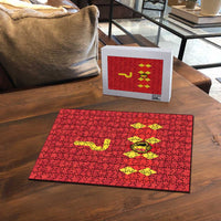 Custom Belgium Football Puzzle Fiery Devil Motif