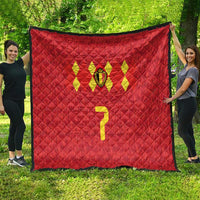 Custom Belgium Football Quilt Fiery Devil Motif