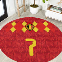 Custom Belgium Football Round Carpet Fiery Devil Motif