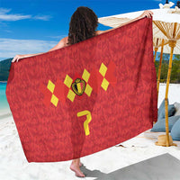 Custom Belgium Football Sarong Fiery Devil Motif