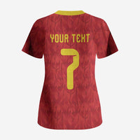 Custom Belgium Football Scrub Top Fiery Devil Motif