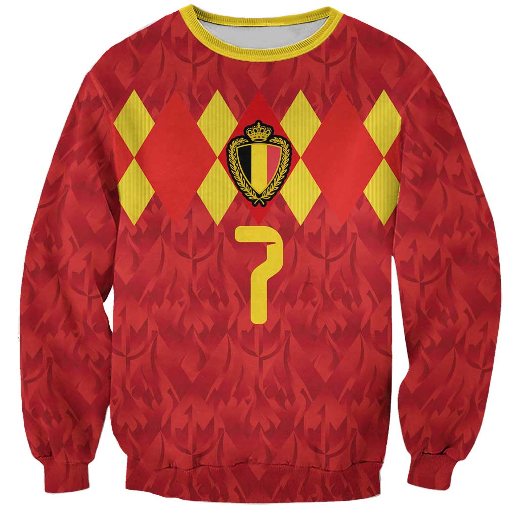 Custom Belgium Football Sweatshirt Fiery Devil Motif