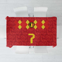Custom Belgium Football Tablecloth Fiery Devil Motif