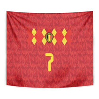 Custom Belgium Football Tapestry Fiery Devil Motif