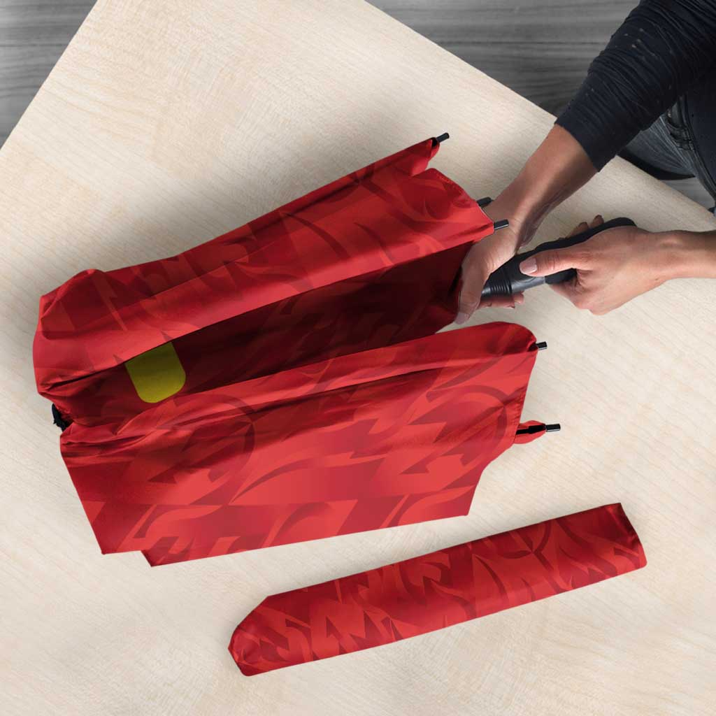 Custom Belgium Football Umbrella Fiery Devil Motif