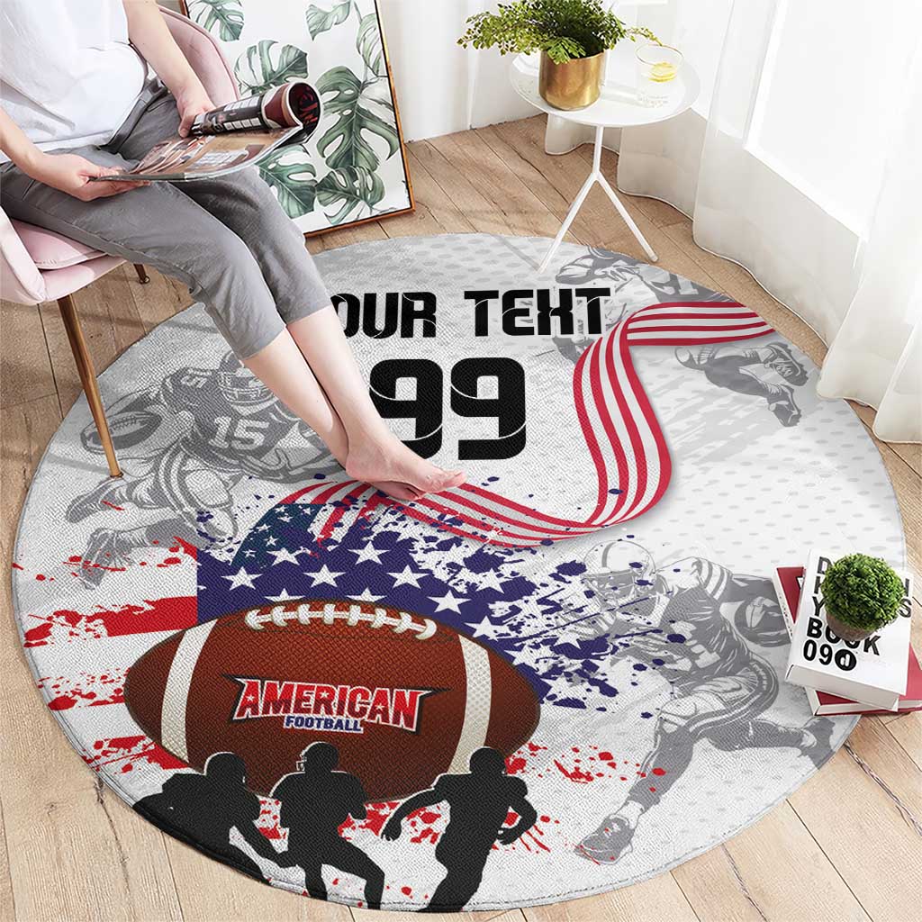 Custom American Football Round Carpet Road to Glory