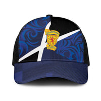 Scottish Football Baseball Net Cap Lion and Tartan Patchwork Pattern