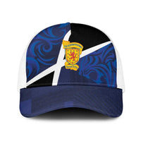 Scottish Football Baseball Net Cap Lion and Tartan Patchwork Pattern