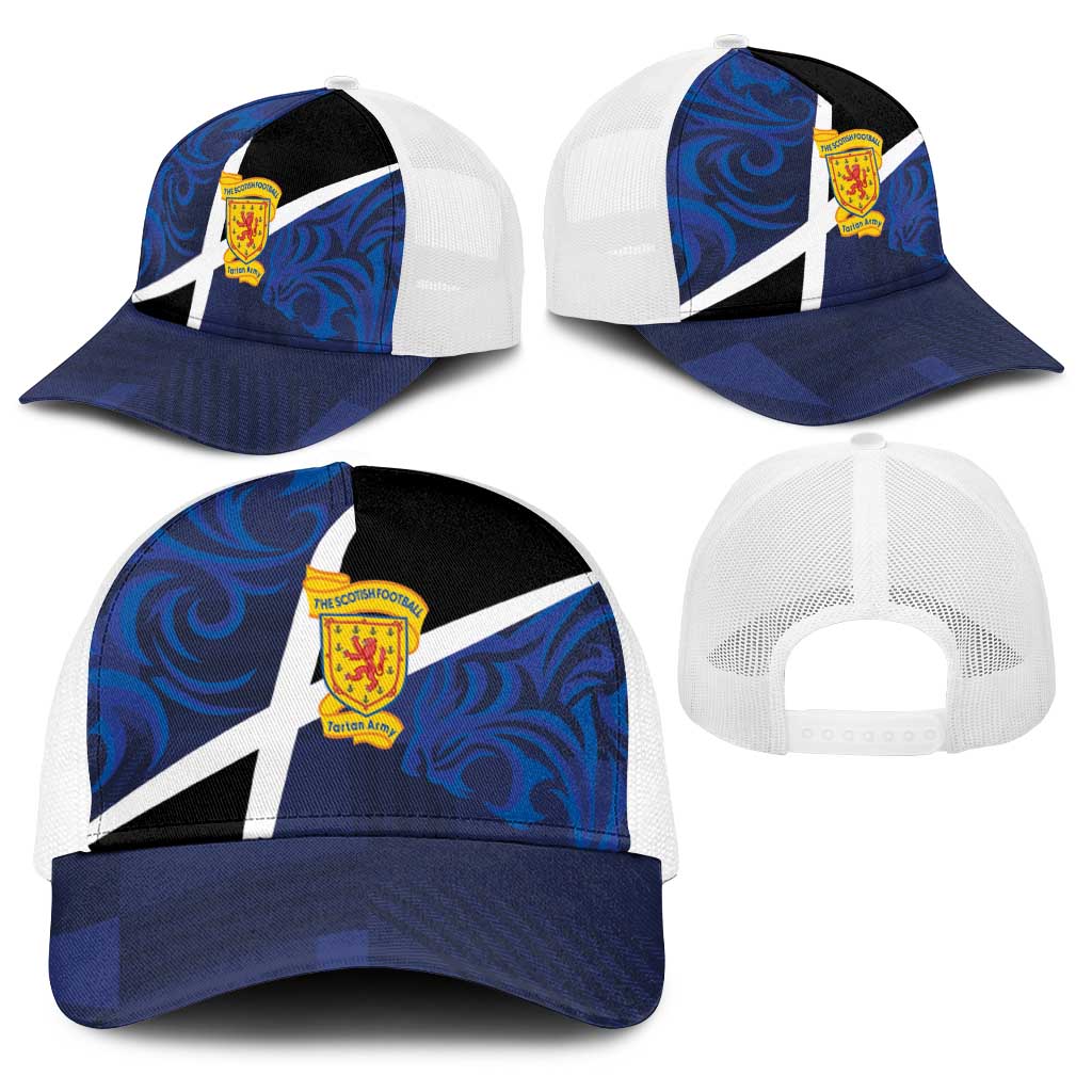 Scottish Football Baseball Net Cap Lion and Tartan Patchwork Pattern
