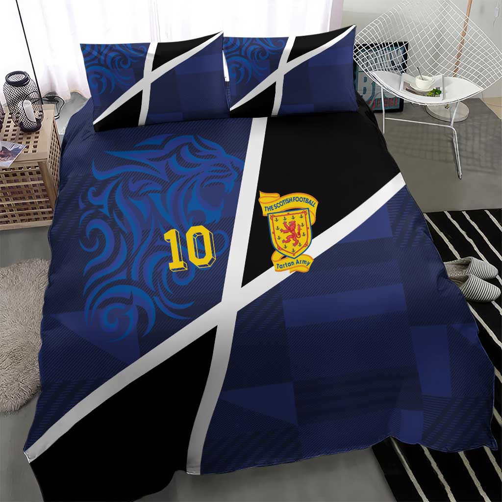 Custom Scottish Football Bedding Set Lion and Tartan Patchwork Pattern